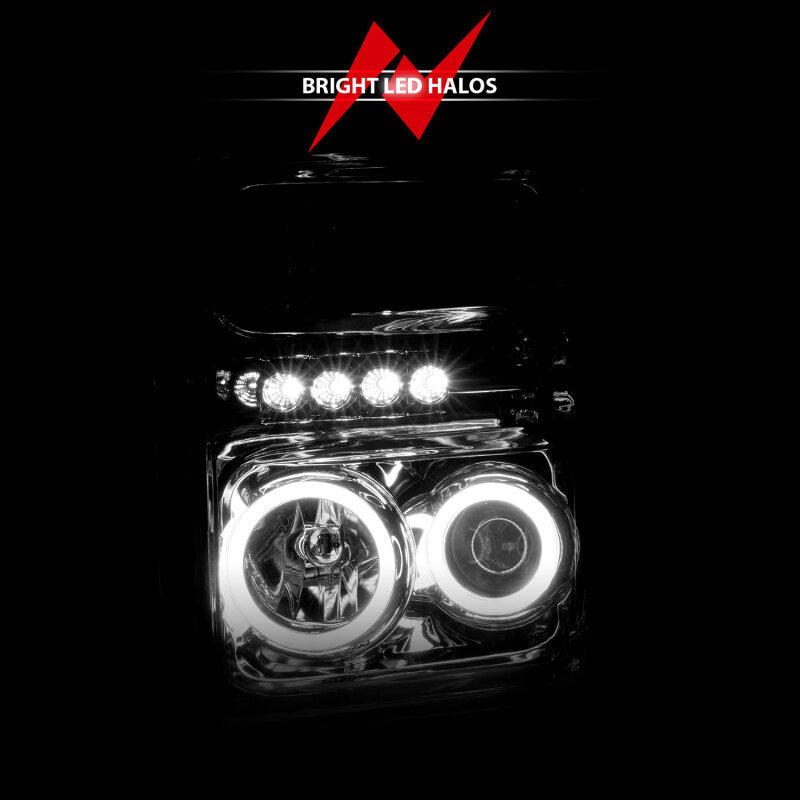 Anzo 2008-2010 Ford F-250 Projector Headlights w/ Halo Chrome (CCFL)
