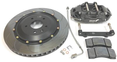 Alcon Brakes Disc Brake Kits, Rear, Slotted Rotors, Vented, Aluminum Calipers, 6 Piston Front, Gray - BRK200552
