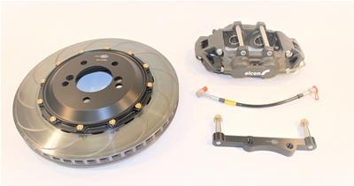 Alcon Brakes Disc Brake Kits,Front/Rear, Rotors, Slotted Surface, Vented, Aluminum Calipers, Gray - BRK200596