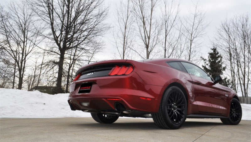 Corsa Performance 2015 Ford Mustang GT 5.0 3" Cat Back Exhaust, Black Dual 4.5" Tip