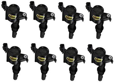 Accel Ignition Coils, Super Coil, Epoxy, Black, 3-Valve, Ford, Set of 8 - 140033K8