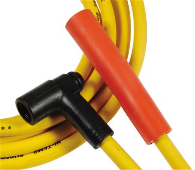 Accel Spark Plug Wires, SuperStock, RFI Suppression, Spiral Core, 8mm, Yellow, Stock Boots - 4053