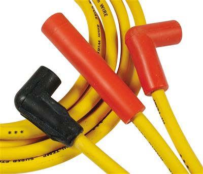Accel Spark Plug Wires, SuperStock, RFI Suppression, Spiral Core, 8mm, Yellow, Stock Boots - 4093