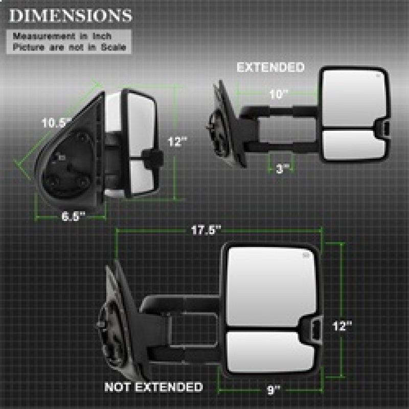 FR SPORT SPYDER xTune Chevy Silverado 07-13 Heated Amber LED Signal Mirrors Chrome...