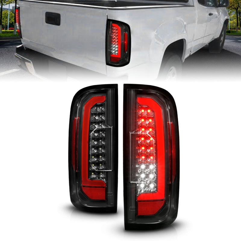 FR SPORT ANZO 15-21 GMC Canyon Full LED Taillights w/ Red Lightbar Black Housing/Clear Lens 311434