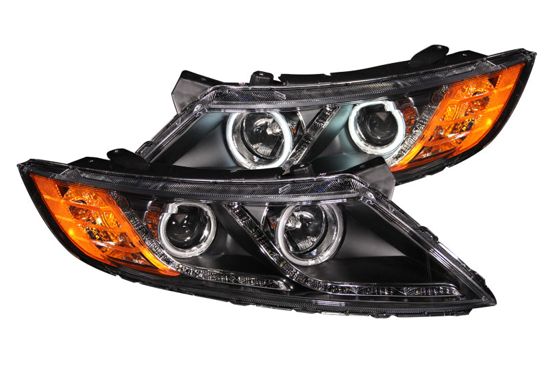 Anzo 2011-2013 Kia Optima Projector Headlights w/ Halo Black (CCFL)