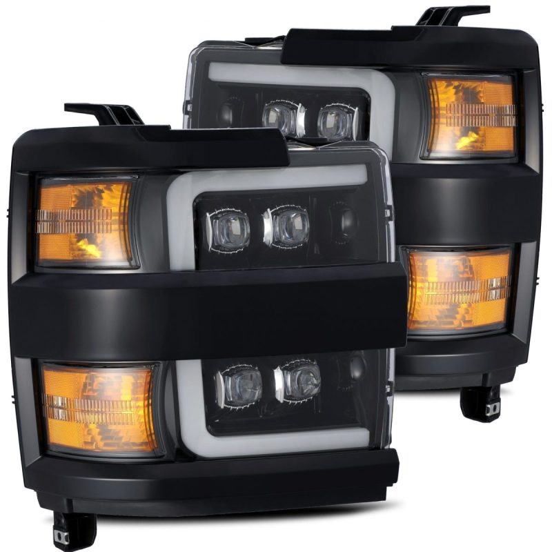 AlphaRex 15-18 Chevy 2500HD NOVA LED Proj Headlight Plank Style Jet Blk w/Activ Light/Seq Signal/DRL 880229 *Discontinued