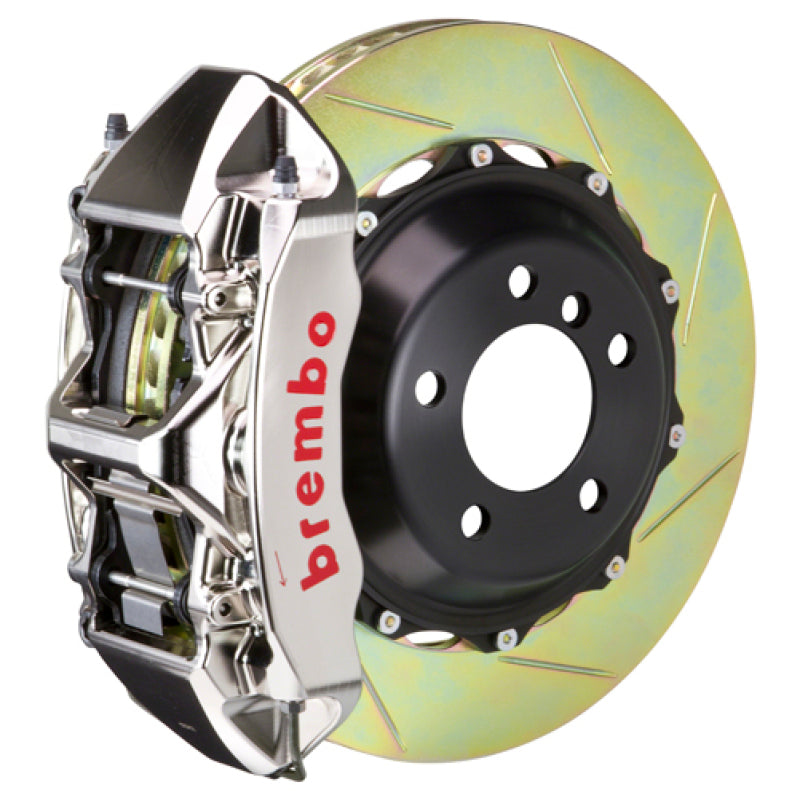 Brembo 00-03 M5/97-03 5-Series Fr GTR BBK 6 Piston Billet 380x32 2pc Rotor Slotted Type1 - Nickel 1M2.9019AR