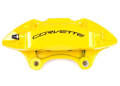 ACDelco Brake Calipers, GM Genuine Parts, Stock Series, Aluminum, Yellow, Corvette Logo, 4-piston - 1722607