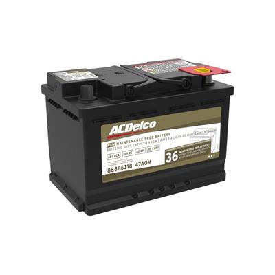 ACDelco Battery, Professional Automotive AGM, Starting, 12 V, 825 Cranking Amps, Top Terminals, BCI - 47AGM