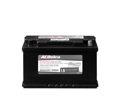 ACDelco Battery, Silver, Starting, 12 V, 750 Cranking Amps, Top Terminals, BCI 94R Group, Each - 94RSA
