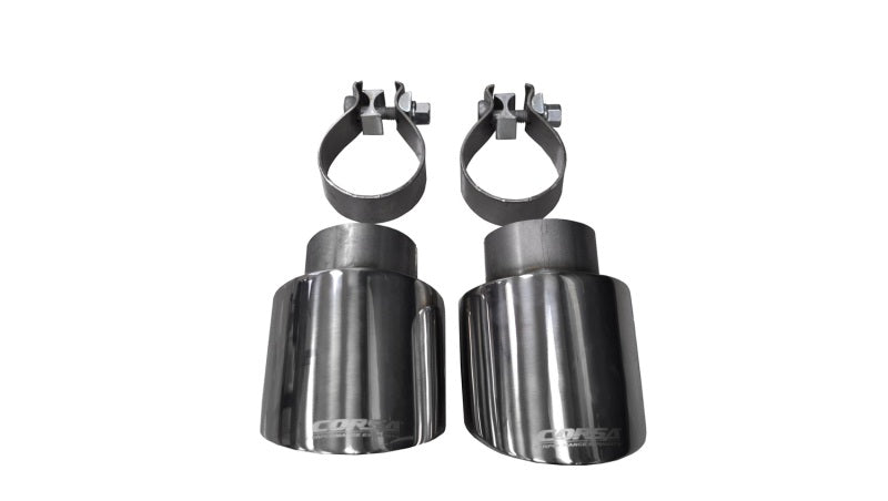 Corsa Performance 10-14 Volkswagen R Mk6 Polished Two 4.0in Polished Pro-Series Tip