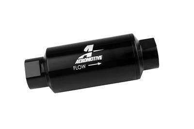 Aeromotive Fuel Filter, Inline Mount, Aluminum, 40 Microns, Black, -10 AN Female Inlet/Outlet, Each - 12330