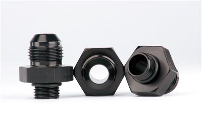 Aeromotive Fittings, Straight, Three -6 AN Male O-ring to -8 AN Male Inlet and Outlet, Aluminum - 15203