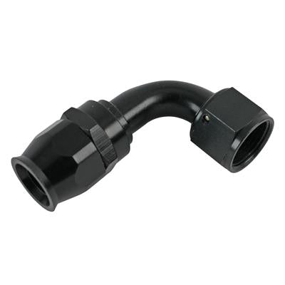 Aeromotive Fitting, Hose End, 90 Degree, -12 AN , Aluminum, Black, Each - 15361