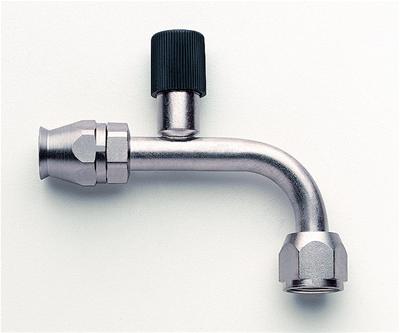 Aeroquip A/C Hose End, #8 High Side Air Conditioning, 90 Degree, Reusable, with R134a Port, For A/C - FBE1833