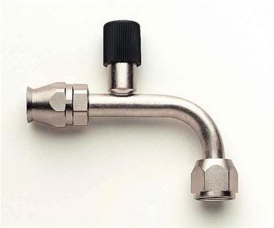 Aeroquip A/C Hose End, #10 Low Side Air Conditioning, 90 Degree, Reusable, with R134a Port, For A/C - FBE1834