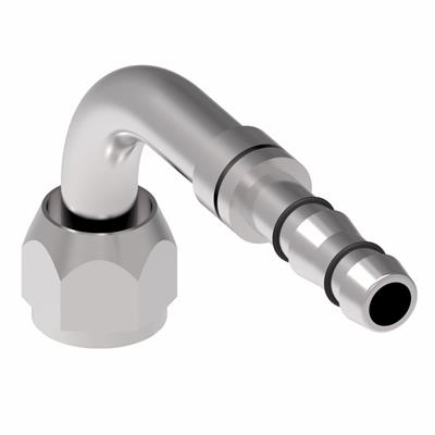 Aeroquip A/C Hose End, #10 Air Conditioning, Straight, E-Z Clip System, with R134a Low Side Port - FBE4414