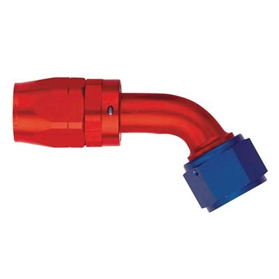 Aeroquip Fitting, Hose End, AQP Hose, 60 Degree, -12 AN Hose to Female -12 AN, Aluminum, Red/Blue - FBM4085
