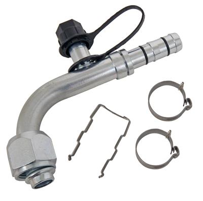 Aeroquip A/C Hose End, #10 Air Conditioning, 90 Deg, E-Z Clip Sys, w/Cage/Clips, R134a Lo-Side - FCP0518
