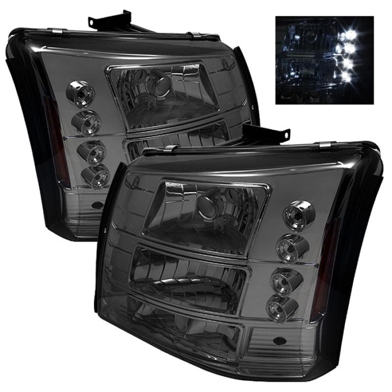 FR SPORT Spyder Chevy Silverado 1500/2500 03-06 Bumper Lights Crystal Headlights Smke...