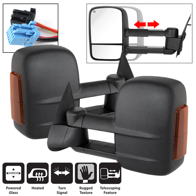 SPYDER Xtune Chevy Silverado 03-06 L&R Extendable Power Heated Adjust Mirror Amber MIR-CSIL03S-PW-AM-SET 9935695