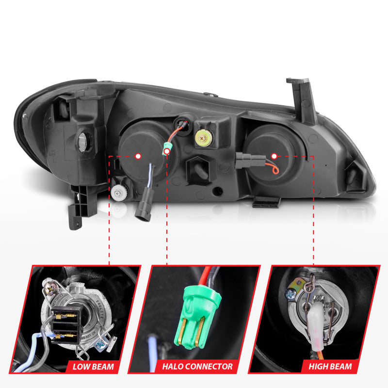Anzo 2000-2004 Infiniti I30 Projector Headlights w/ Halo Black