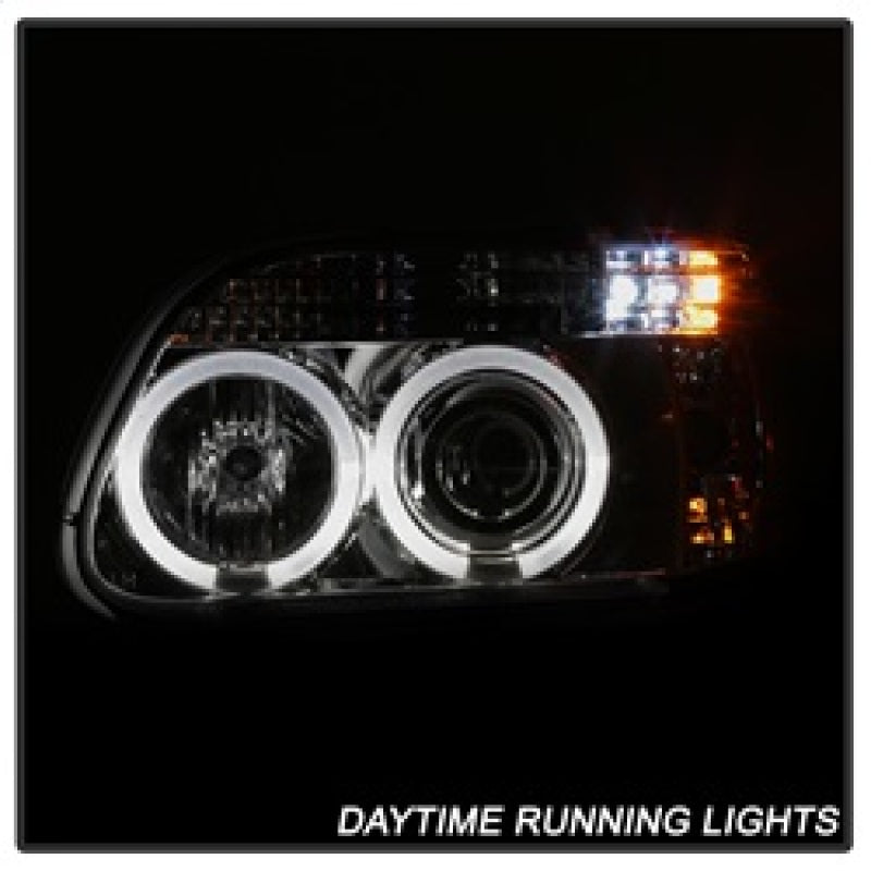 FR SPORT Spyder Ford Explorer 95-01 1PC Projector Headlights LED Halo Chrm PRO-YD-FEXP95-HL-1PC-C...