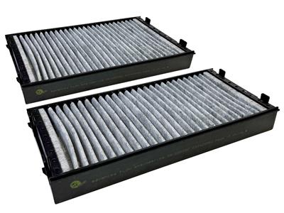 AFE Power Cabin Air Filter Elements, Carbon/Charcoal, Black/Gray, BMW, Pair - 3510025CMB