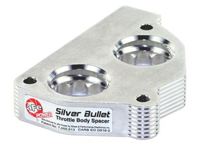 AFE Power Throttle Body Spacer, SilverBullet, Billet Aluminum, Clear Anodized, Chevy, GMC, Each - 4634004