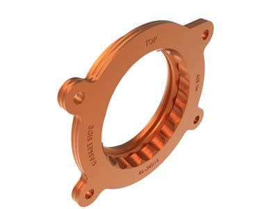 AFE Power Throttle Body Spacer, Aluminum, Orange Anodized, Chevy, GMC, 6.2L, Each - 4634016