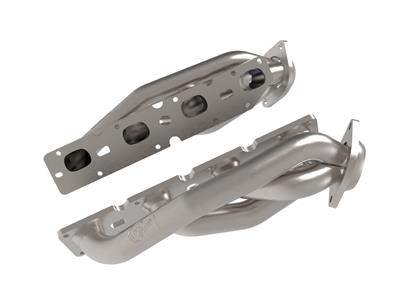 AFE Power Headers, Twisted Steel, Shorty, Stainless Steel, Natural, Oval Port, Dodge, Jeep, 5.7L - 4838029