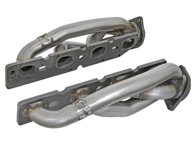 AFE Power Headers, Twisted Steel, Shorty, Stainless Steel, Natural, Dodge, Ram, 5.7L, Pair - 48420011