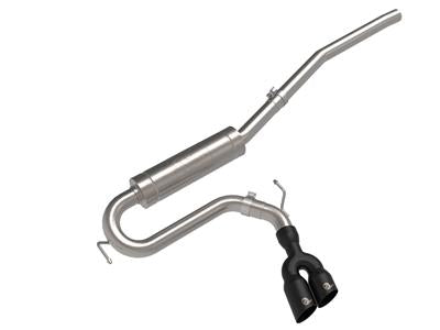 AFE Power Exhaust Systems, Rebel Series, Cat-Back, Stainless Steel, Natural, Side Exit, Black - 4933144B