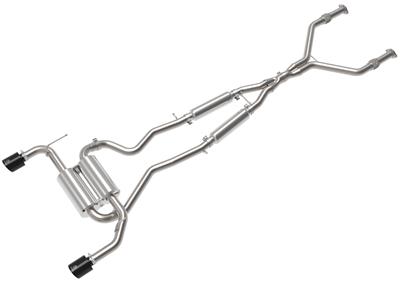 AFE Power Exhaust Systems, Takeda, Cat-back, Dual In/Dual Out, Stainless Steel, Natural, Split Rear - 4936136B