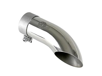 AFE Power Exhaust Tip, Mach Force XP, Round/Turndown, Clamp-on, Stainless, Polished, 2.50 in. Inlet - 49T25254P09
