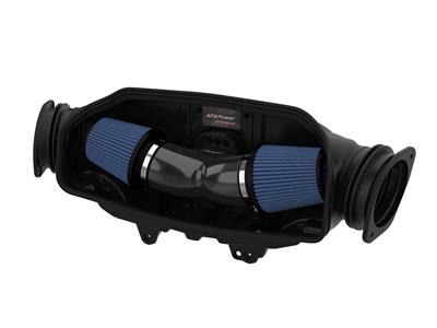 AFE Power Air Intake Kit, Track Series, Carbon Fiber Tube, Pro 5R Cotton Gauze Filter, Blue - 5710013R