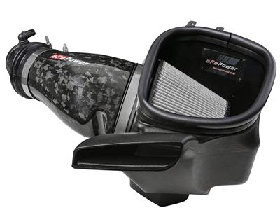 AFE Power Air Intake Kit, Track Series Carbon Fiber Pro Dry S, Carbon Fiber Tube, Gray Synthetic - 5710028D