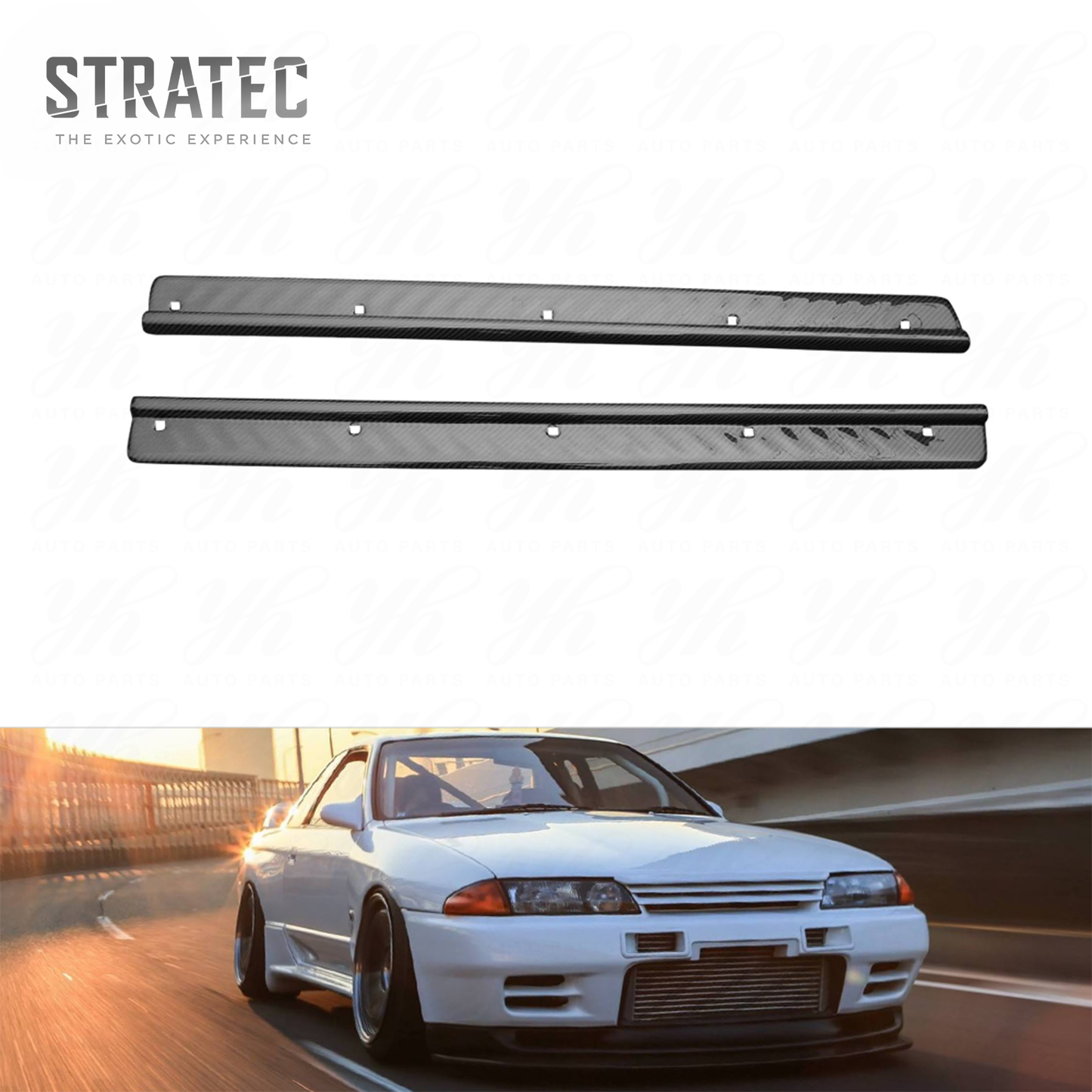 High Quality Carbon Fiber Door Sill Pair for Nissan Skyline GTR R32