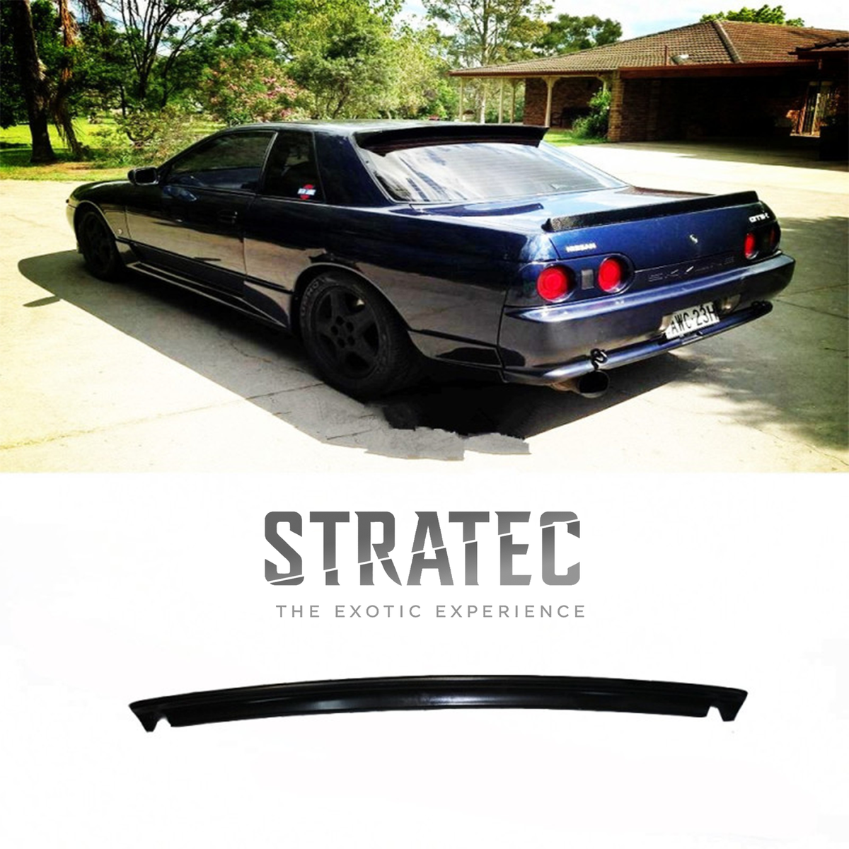 STRATEC SYSTEMS NI Style Glass Fiber Rear Ducktail Lip Spoiler for Nissan Skyline R32 GTS GTR