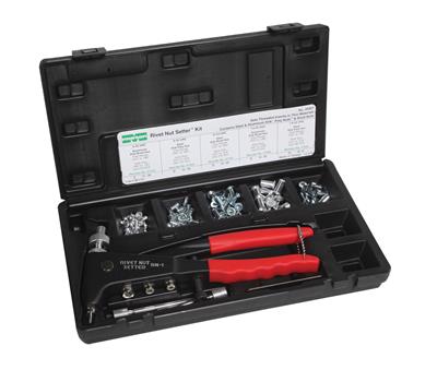 Marson Rivet Kit, Metric, Molded Plastic Case, 4mm, 5mm and 6mm Mandrels/Nose Pieces, Ribbed, Sold - M39316