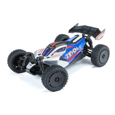 ARRMA TYPHON GROM MEGA 380 Brushed 4X4 Small Scale Buggy RTR with Battery & Charger, Blue/Silver - ARA2106T1