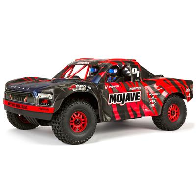 ARRMA RC Truck, 1/7 Mojave, 6S, V2, 4WD, BLX Desert Truck with Spektrum Firma RTR, Red/Black, Each - ARA7604V2T2