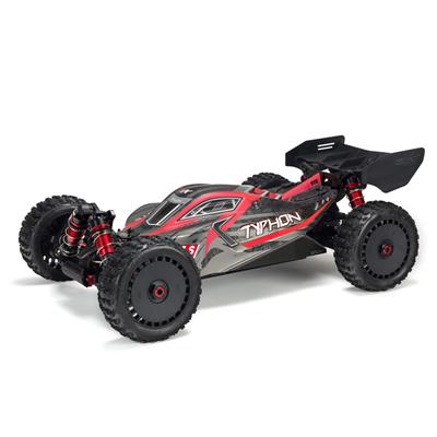 ARRMA RC Truck, 1/8 Typhon, 6S, V5, 4WD BLX Buggy with Spektrum Firma RTR, Black, Each - ARA8606V5