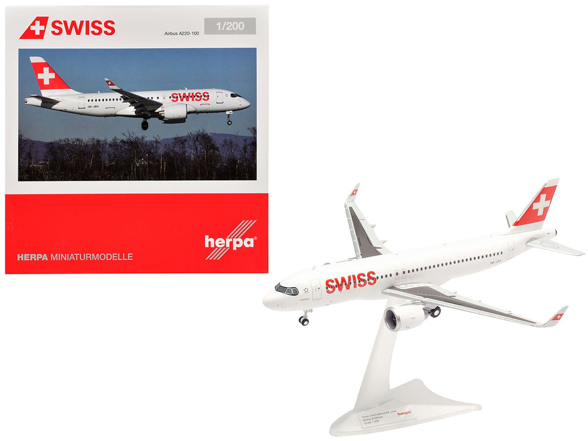 Rapid Vehicles Airbus A220-100 Commercial Aircraft "Swiss International Air Lines" (HB-JBH) White...