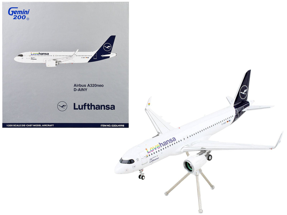 Rapid Vehicles Airbus A320neo Commercial Aircraft "Lufthansa - LoveHansa" White with Blue Tail...