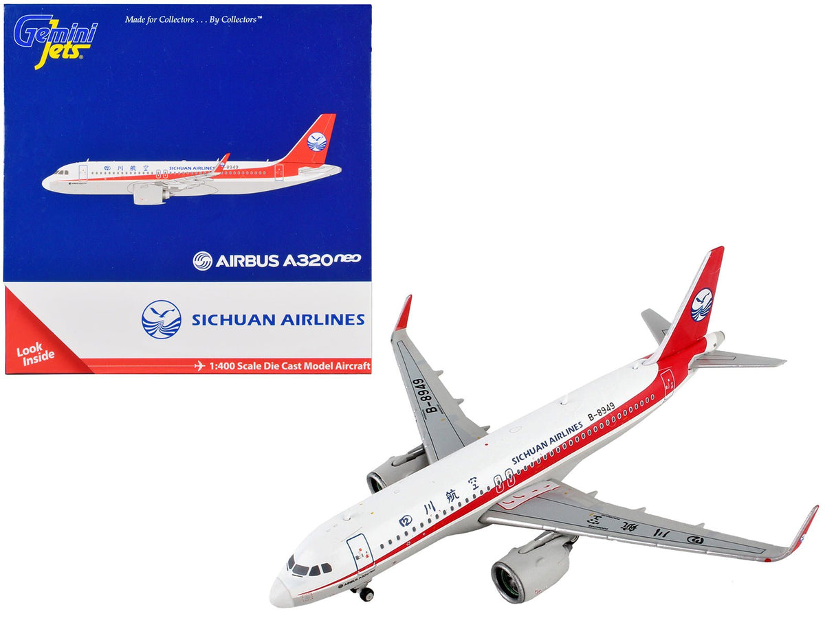 Rapid Vehicles Airbus A320neo Commercial Aircraft "Sichuan Airlines" White with Red Stripes and...