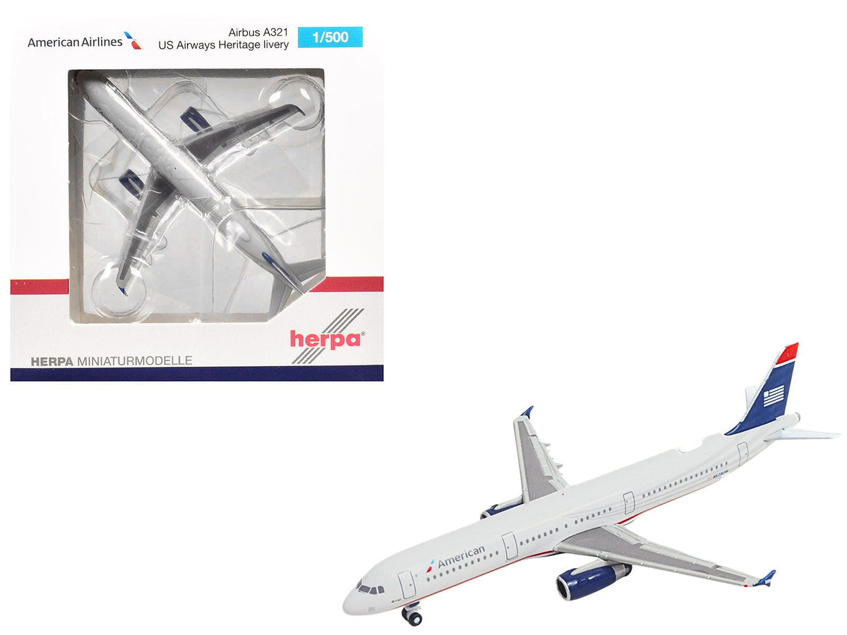 Rapid Vehicles Airbus A321 Commercial Aircraft "American Airlines" (N578UW) Gray with Blue Tail...