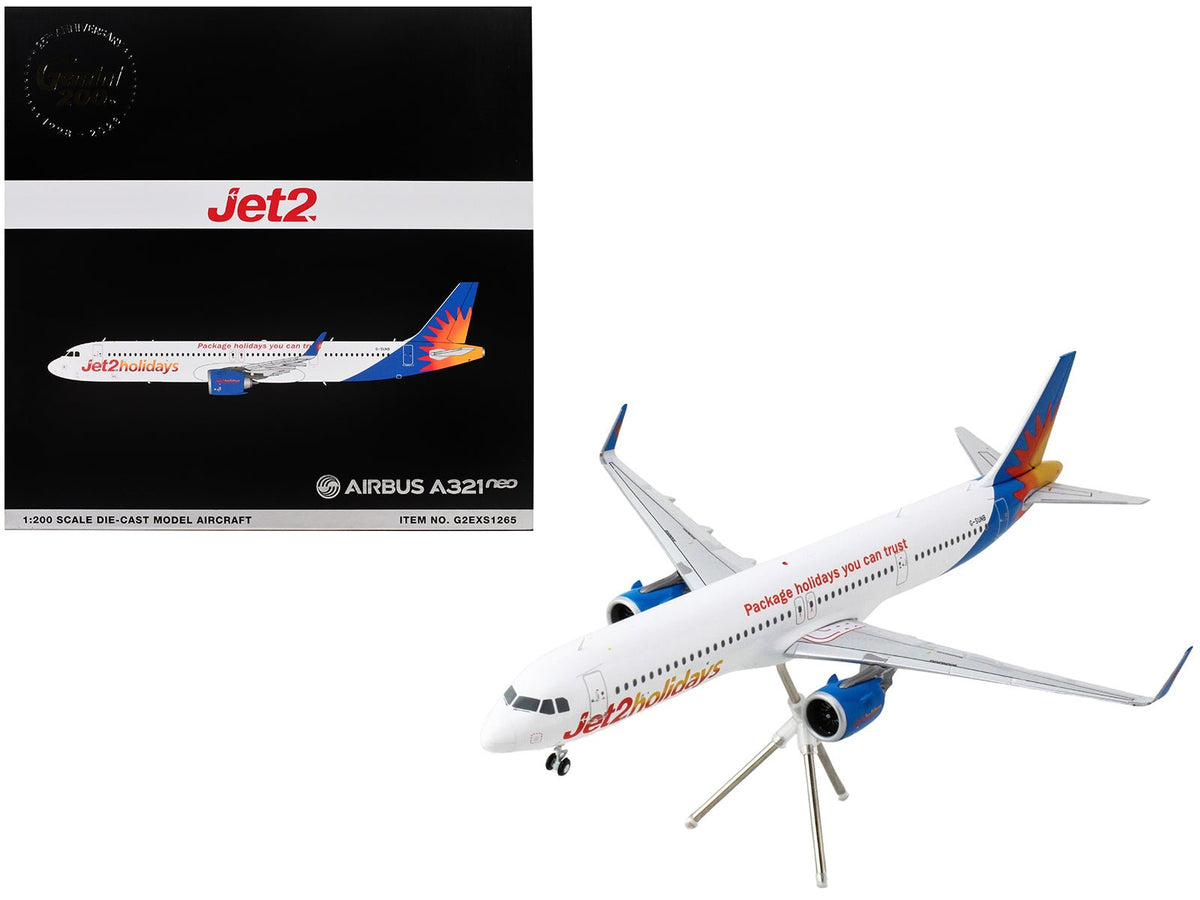 Rapid Vehicles Airbus A321neo Commercial Aircraft "Jet2Holidays" (G-SUNB) White with Tail...