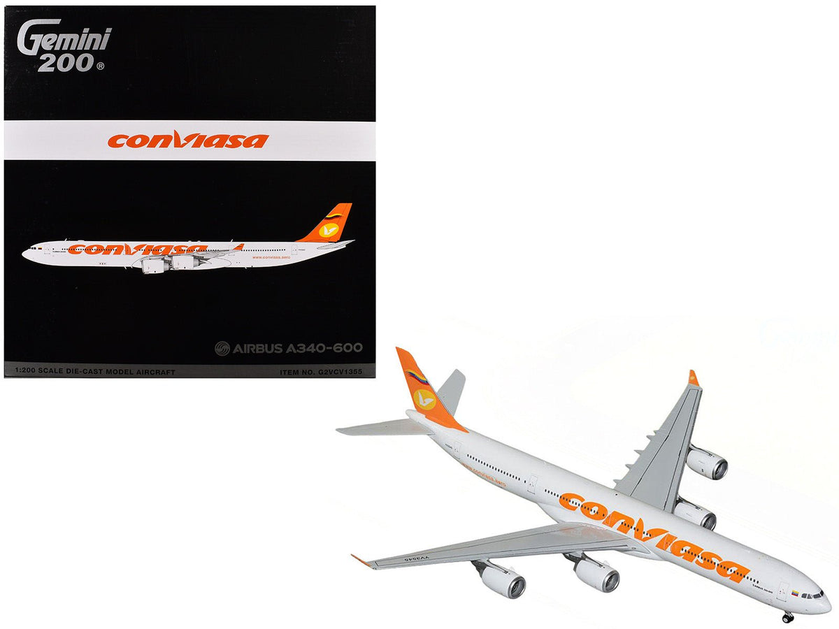 Rapid Vehicles Airbus A340-600 Commercial Aircraft "Linea Aerea Conviasa" (YV3545) White with...